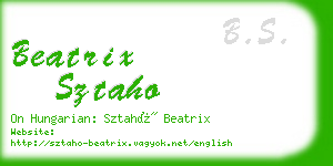 beatrix sztaho business card